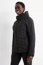 Quilted track jacket with hood