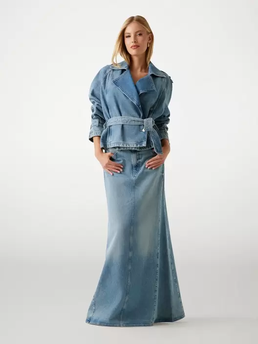 Denim maxi skirt
