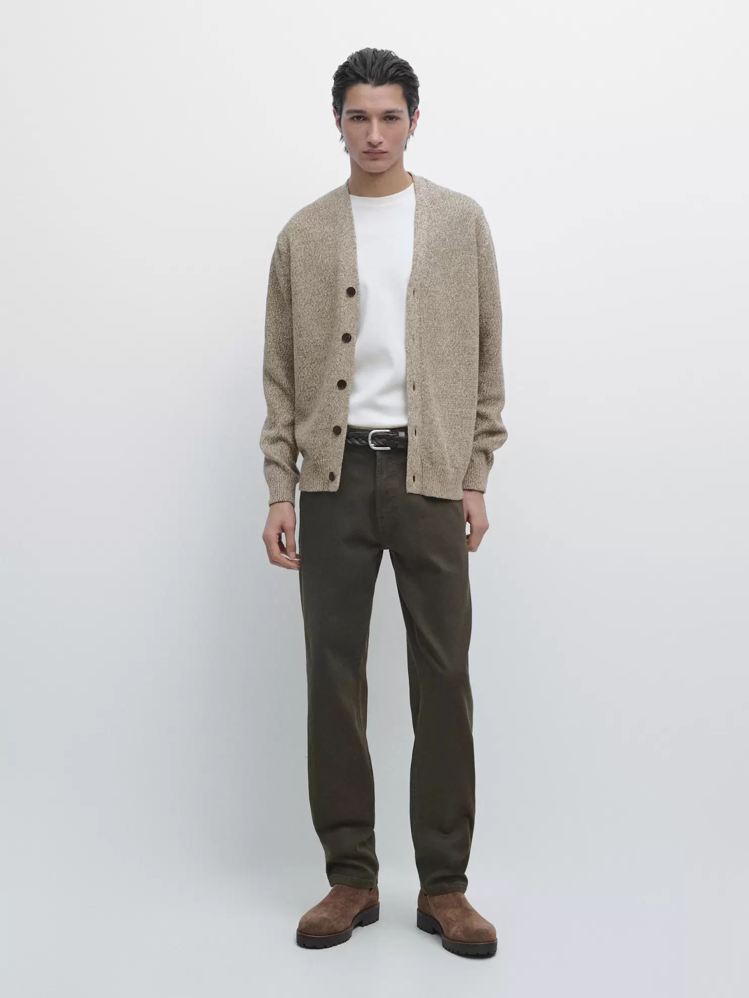 Cotton knit cardigan with buttons