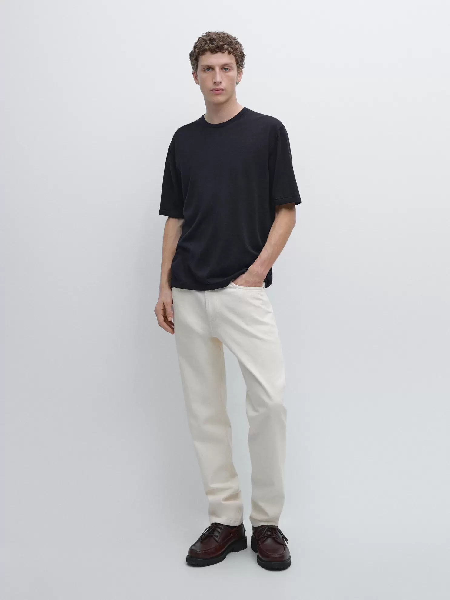 Short sleeve wool blend T-shirt