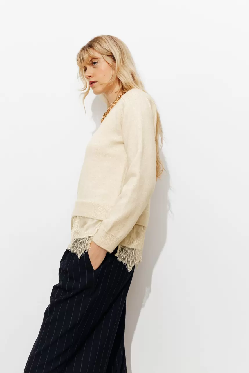 Lace detail jumper