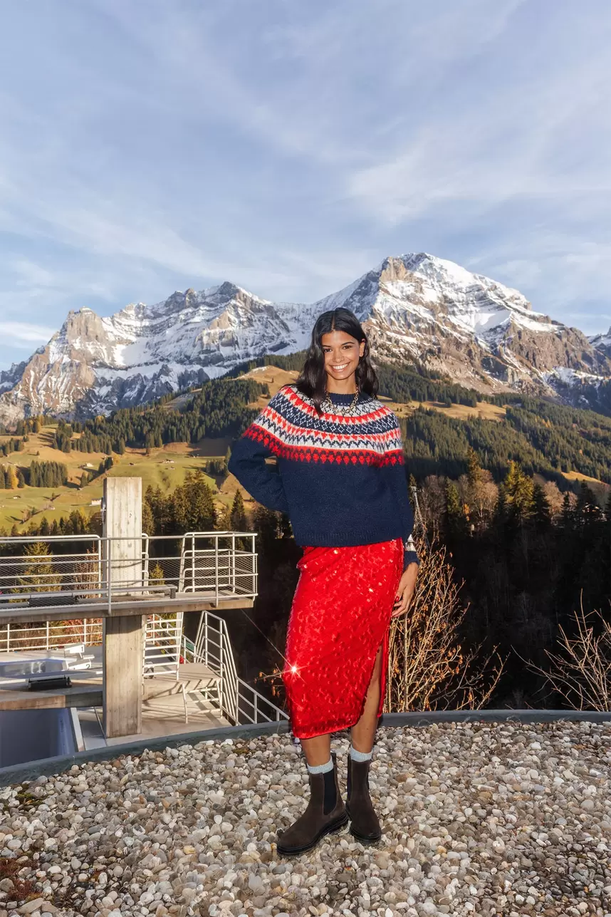 Sequinned midi skirt