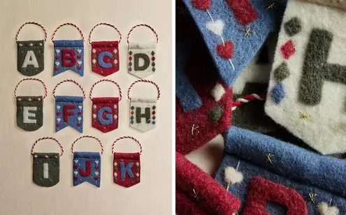 LETTER CHRISTMAS FLAG DECORATION (A-K)