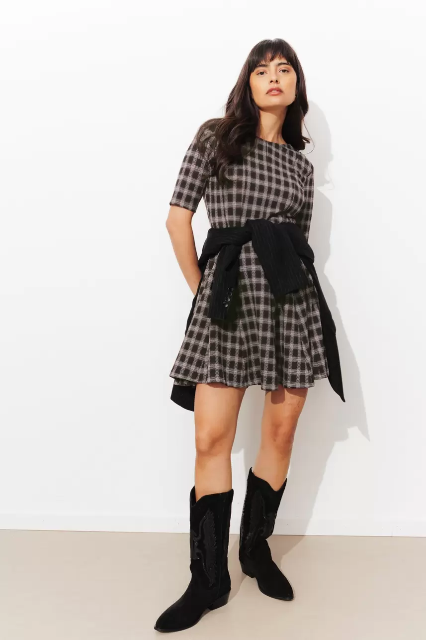 Short checked dress
