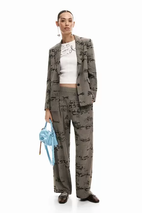 Checkered lettering blazer