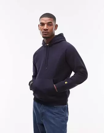 Carhartt WIP chase heavyweight hoodie in dark navy