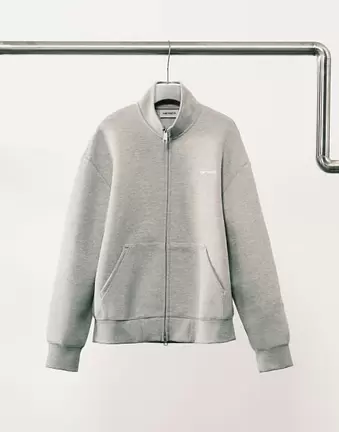 Carhartt WIP alda oversized zip through jersey jacket in grey