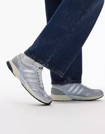 adidas Originals Adios OG trainers in light blue and cream