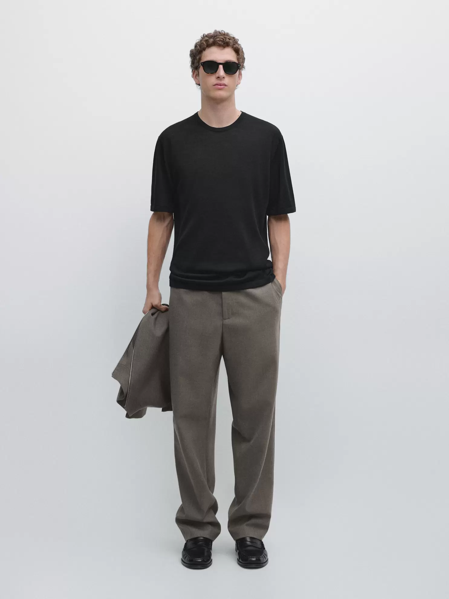 Short sleeve wool blend T-shirt