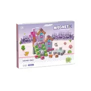 Mágneses építőkockák - lila város 113 db /cs