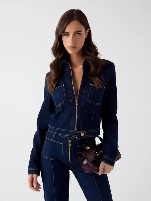 Cropped denim jacket