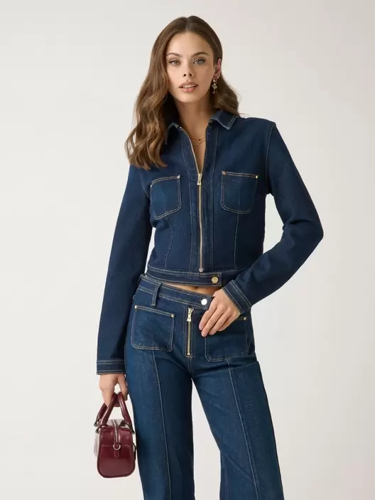 Cropped denim jacket