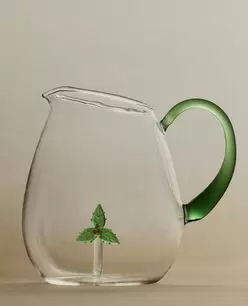 BOROSILICATE GLASS JUG CHRISTMAS HOLLY