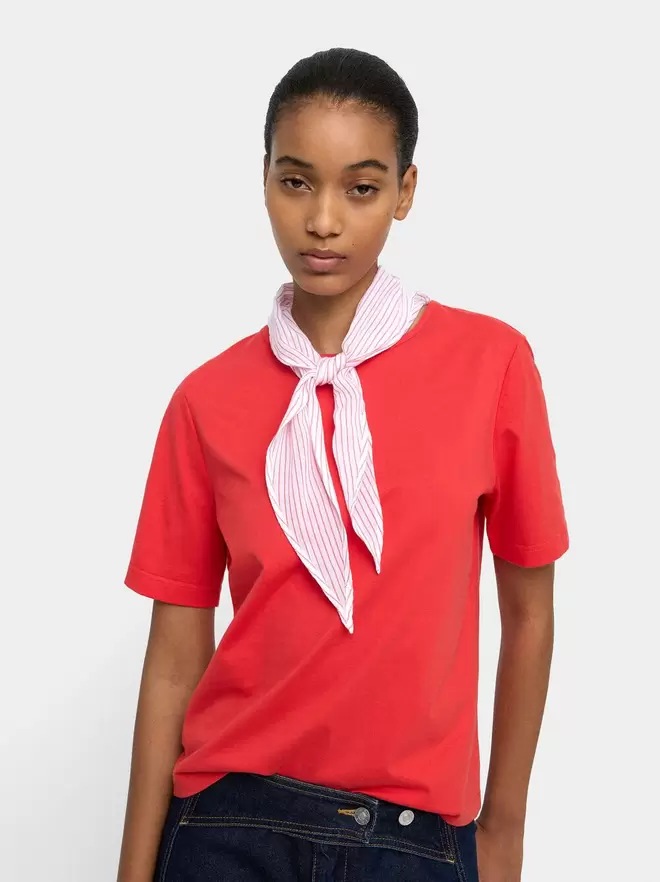 Cotton t-shirt with scarf