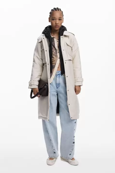 Long lightweight padded coat