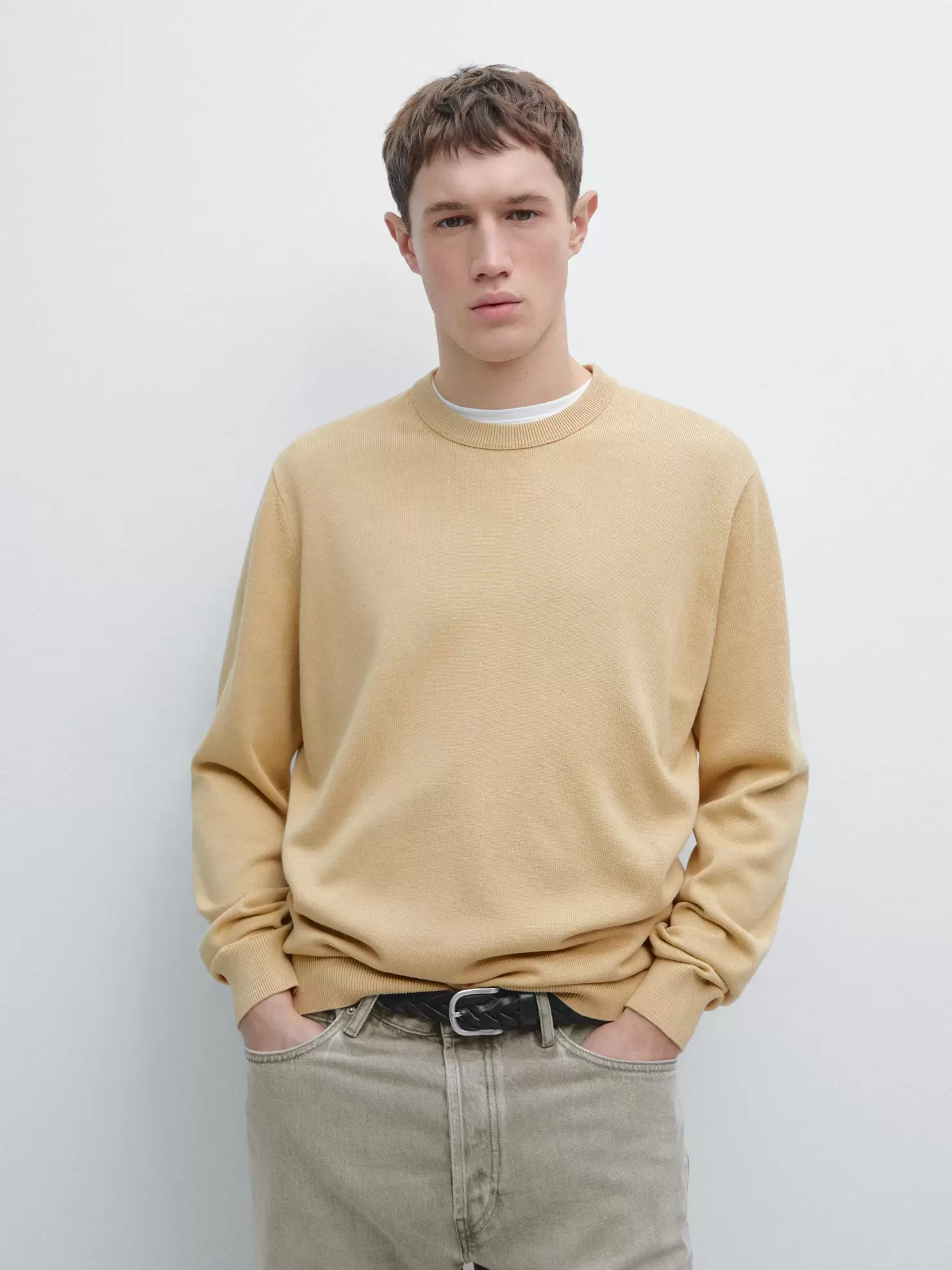 Cotton blend knit sweater