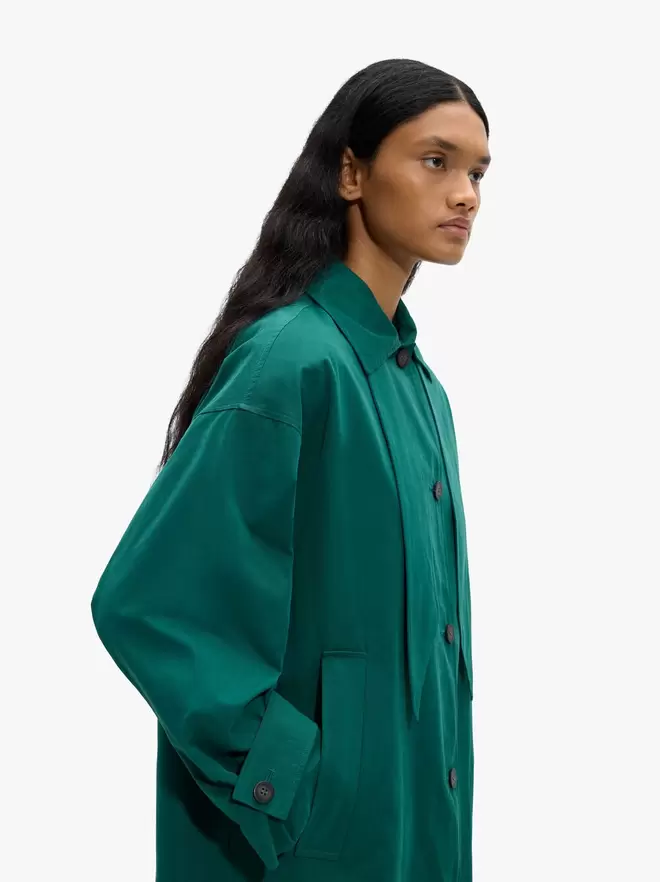 Trench coat with vichy lining