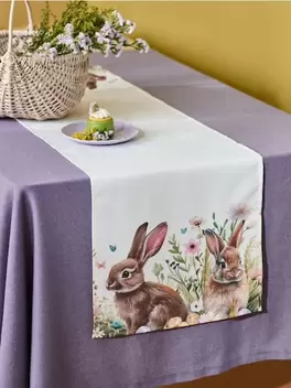 Asztali futó nyomtatott nyuszival