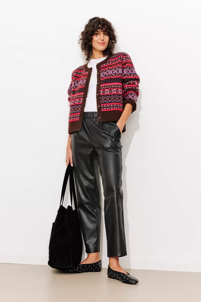 Faux leather trousers