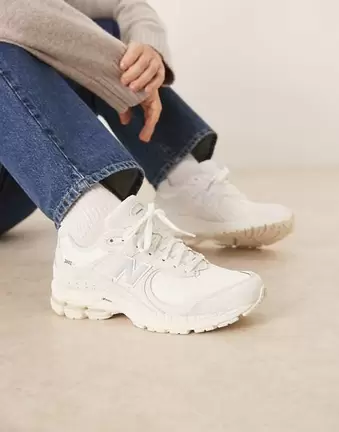 New Balance 2002 trainers in triple white