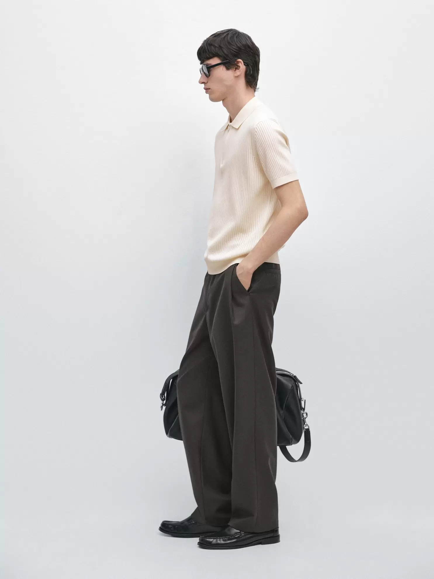 Quarter-zip knit polo sweater