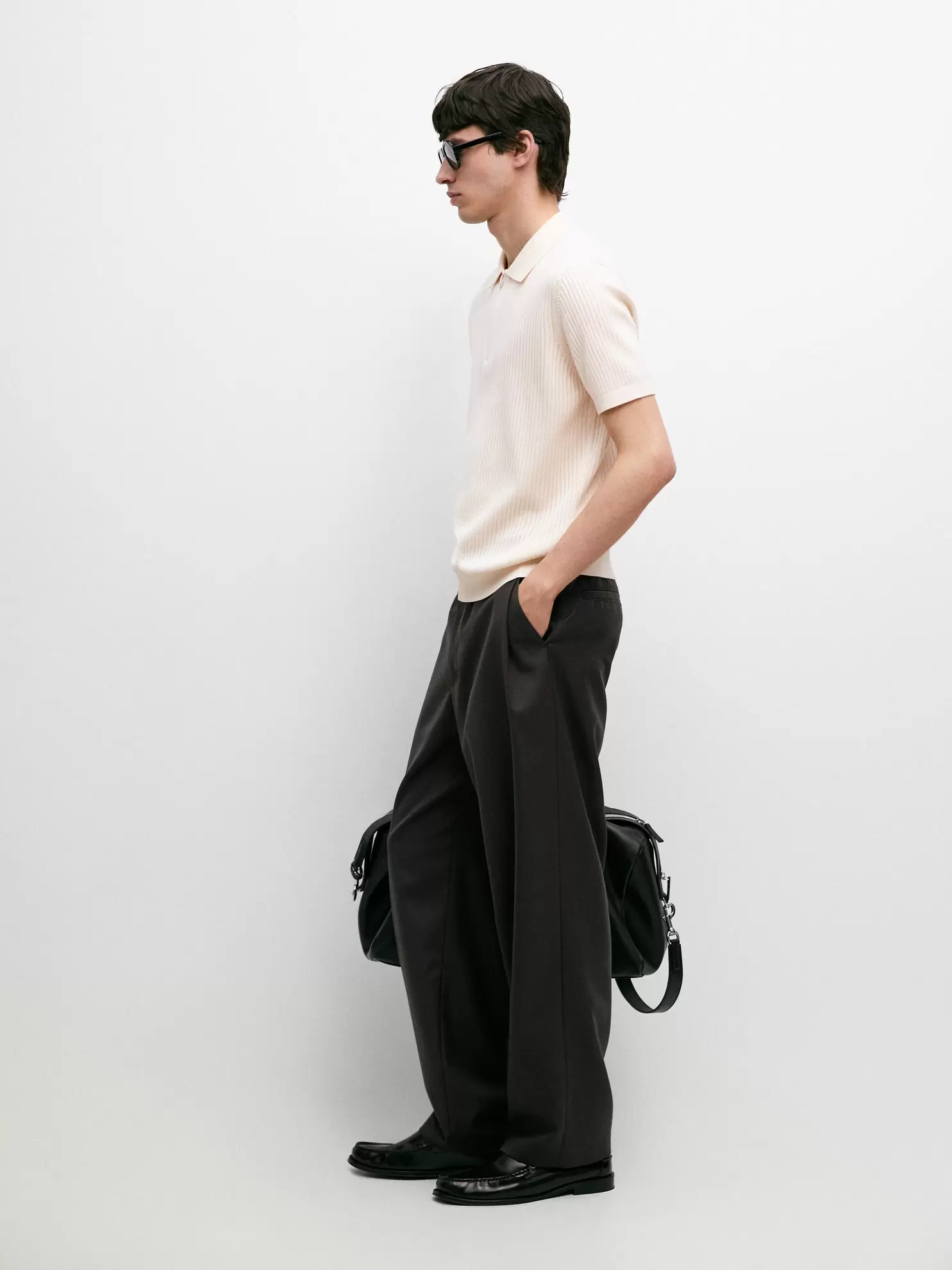 Quarter-zip knit polo sweater