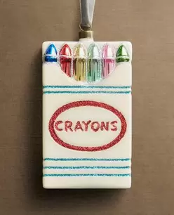 BOX OF CRAYONS CHRISTMAS TREE DECORATION