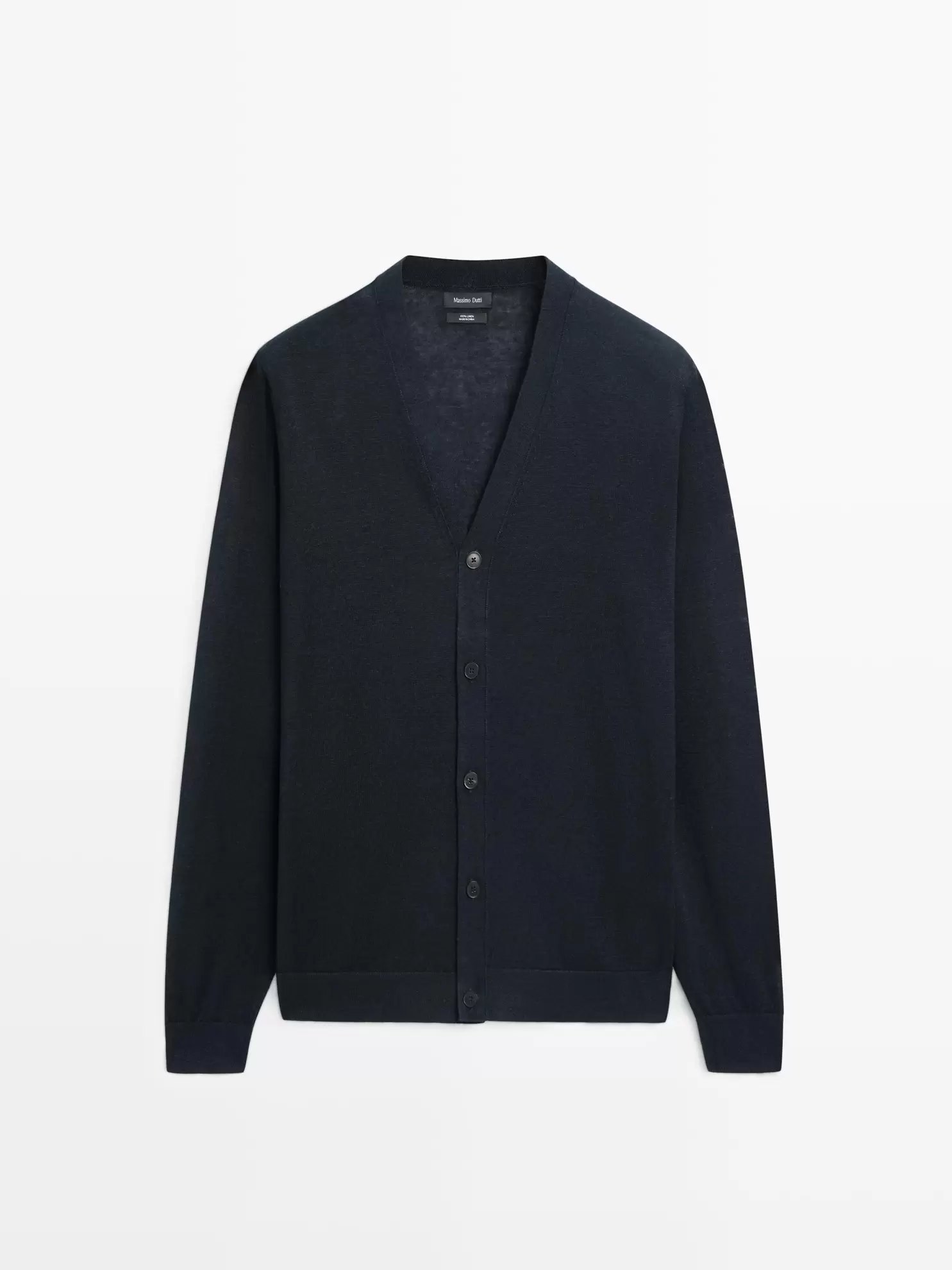 Linen knit cardigan with buttons