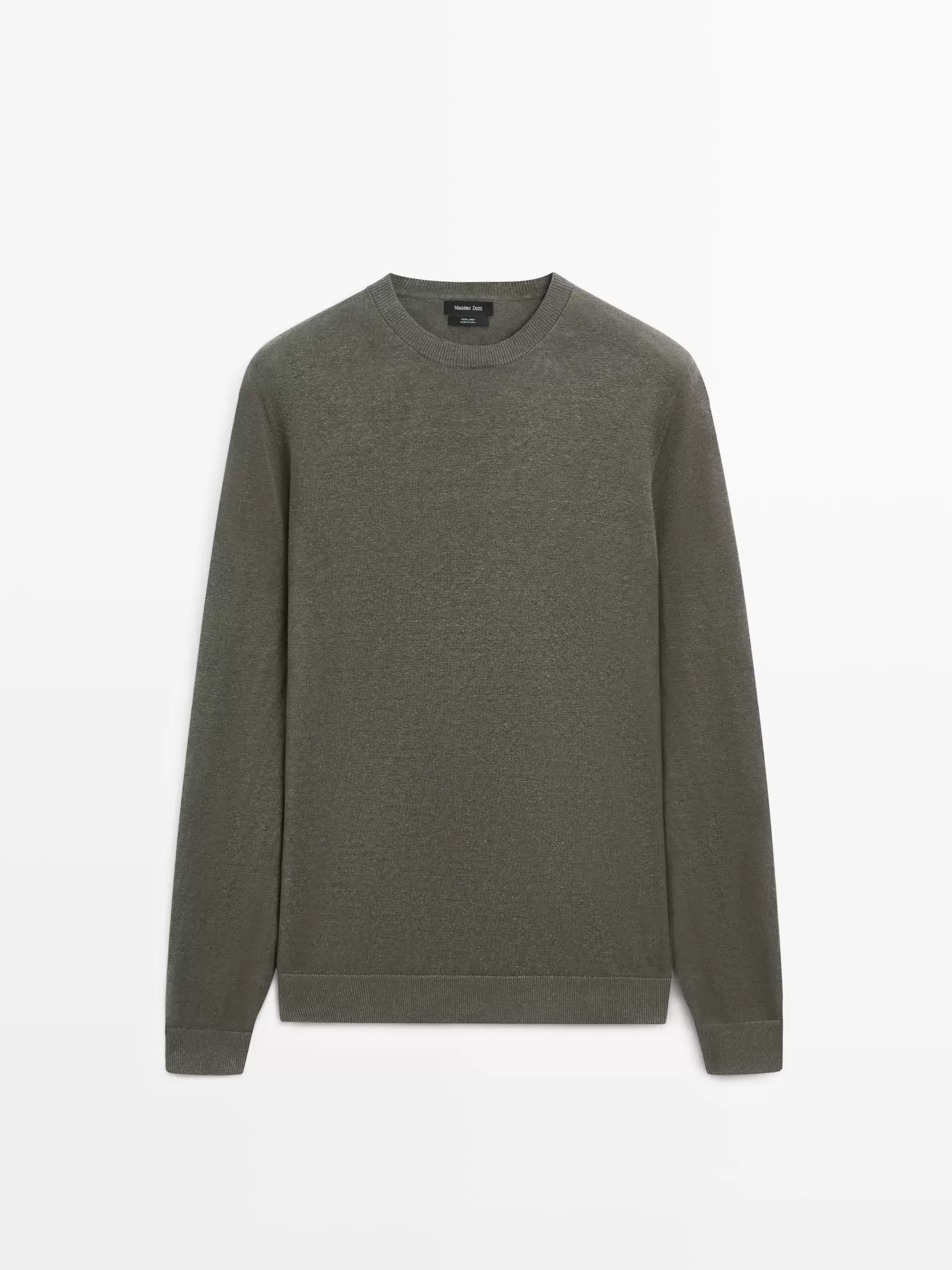 Linen knit crew neck sweater