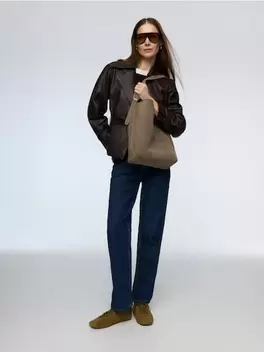 Szarvasbőr shopper táska