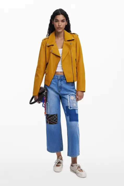 Faux leather biker jacket