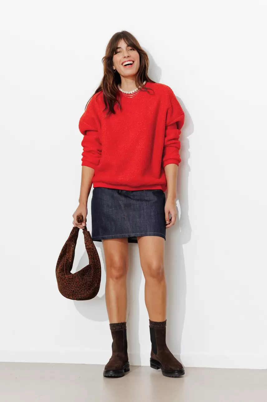 Bouclé and fleece sweatshirt