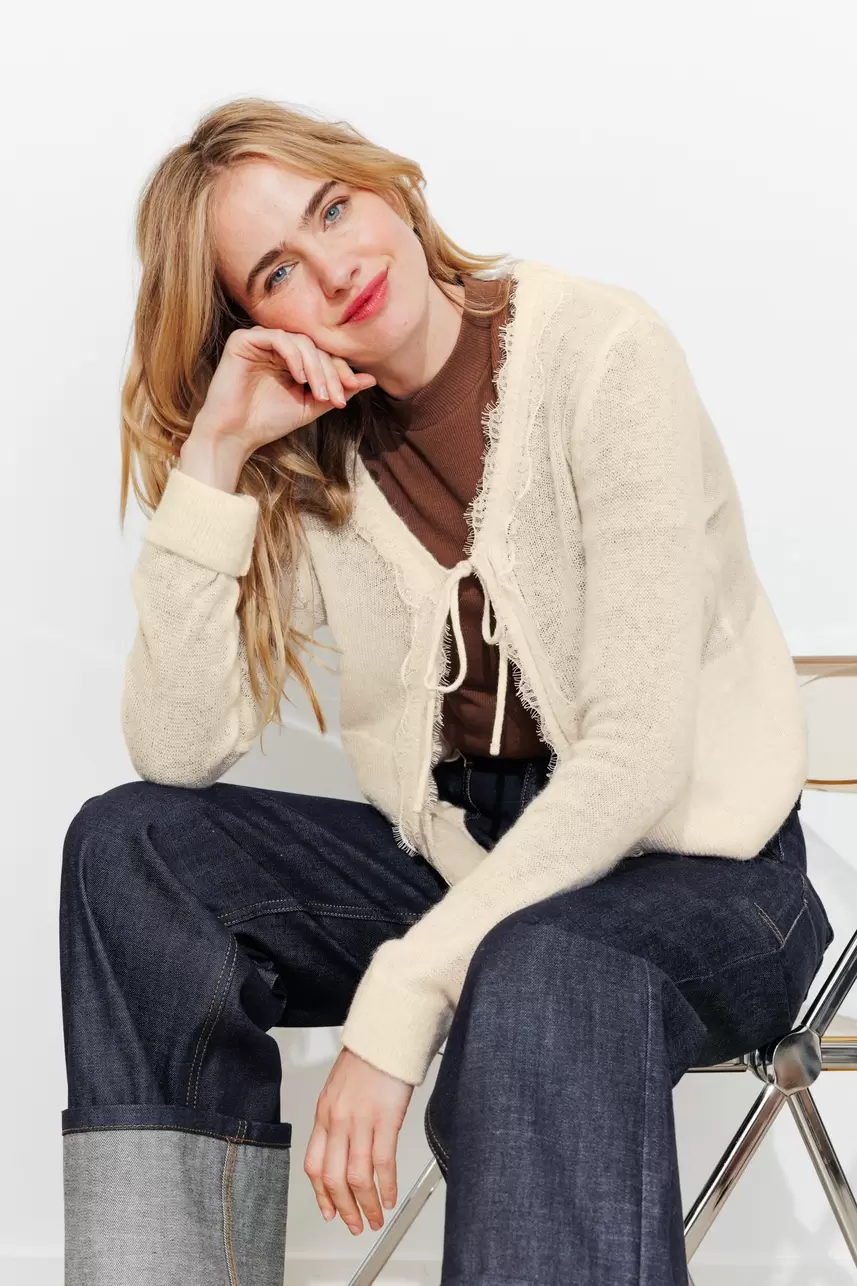 Lace-detail cardigan