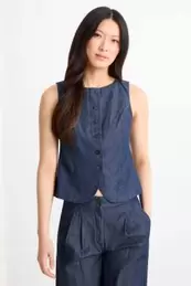 Denim waistcoat - fitted