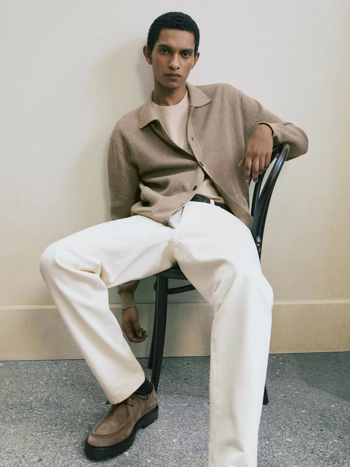 Cotton knit cardigan