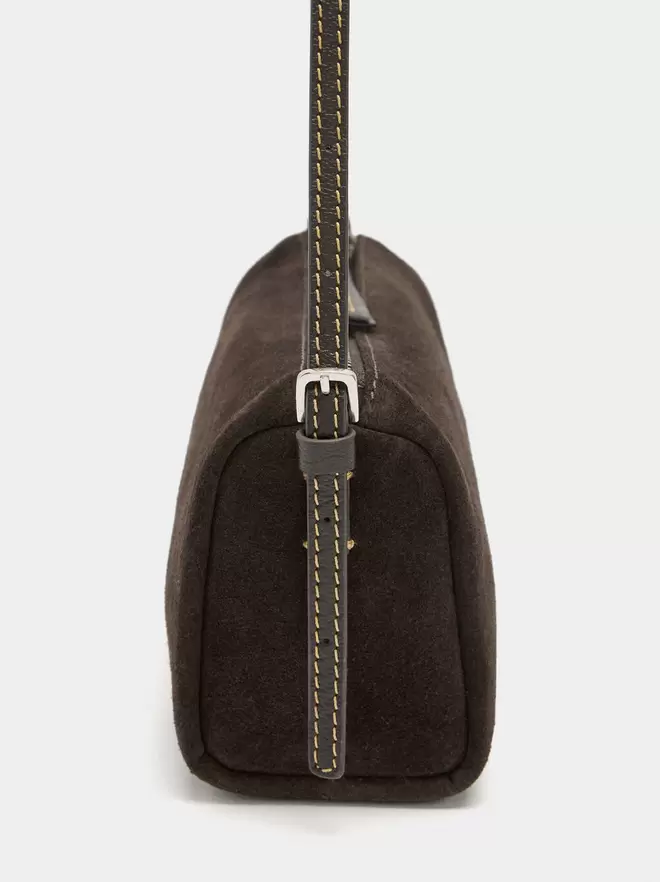 Elongated leather crossbody bag