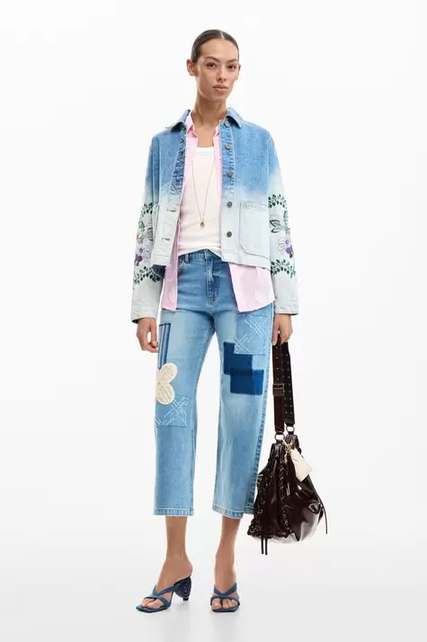 Denim jacket flowers