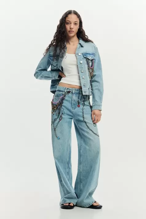 Printed denim jacket