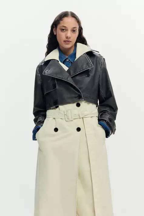 Detachable trench coat combined
