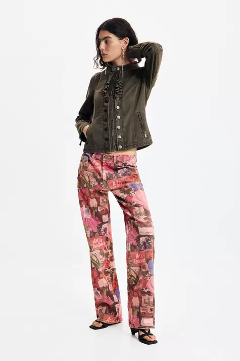 Cotton jacket with zipper