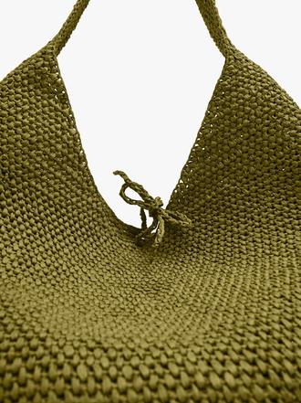 Shoulder bag with straw effect