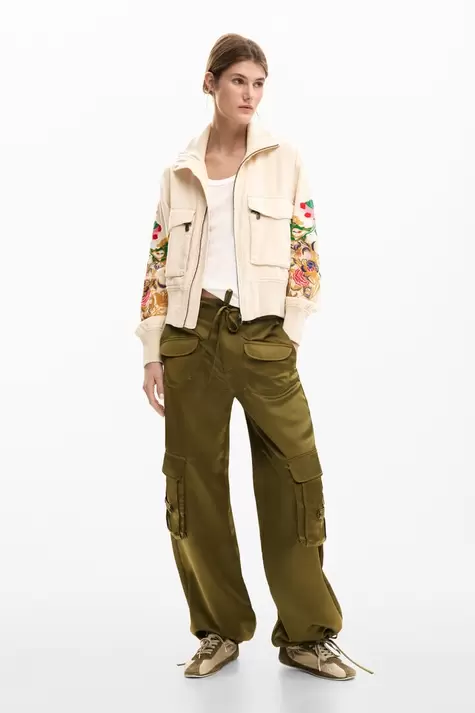 Floral patch jacket