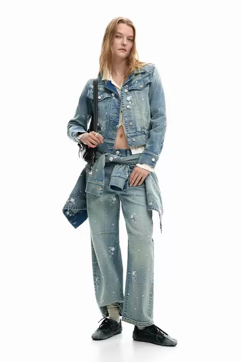 Embroidered trucker jacket