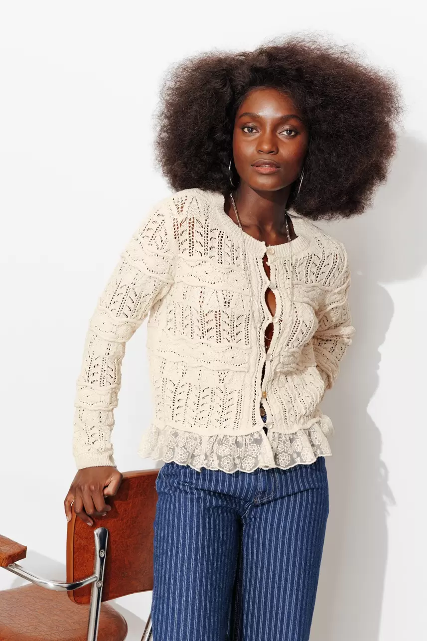 Lace detail cardigan