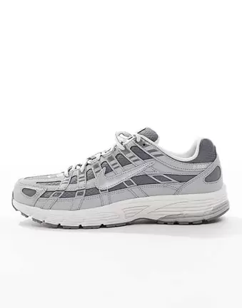 Nike P-6000 unisex trainers in grey and off white