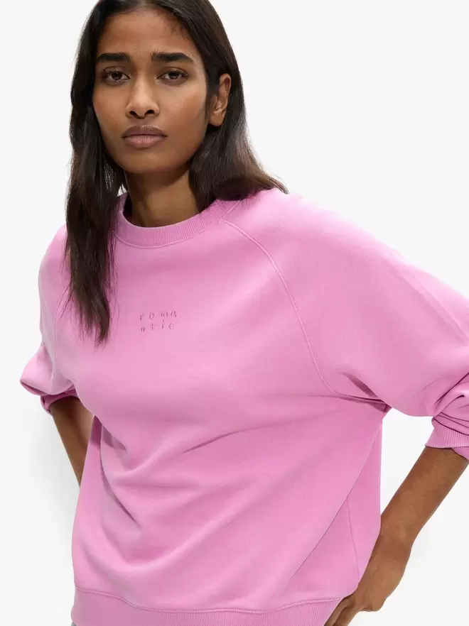 Cotton sweatshirt with embroidery