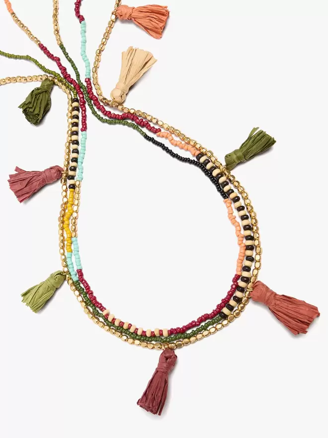 Set of necklaces with multicolor beads