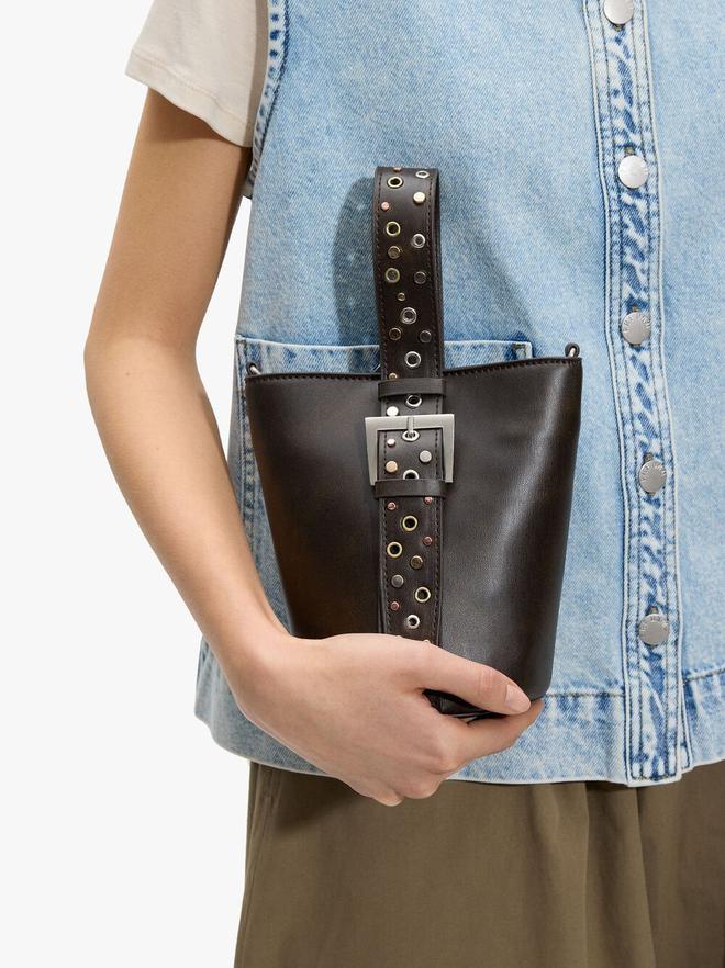 Bucket bag with studs