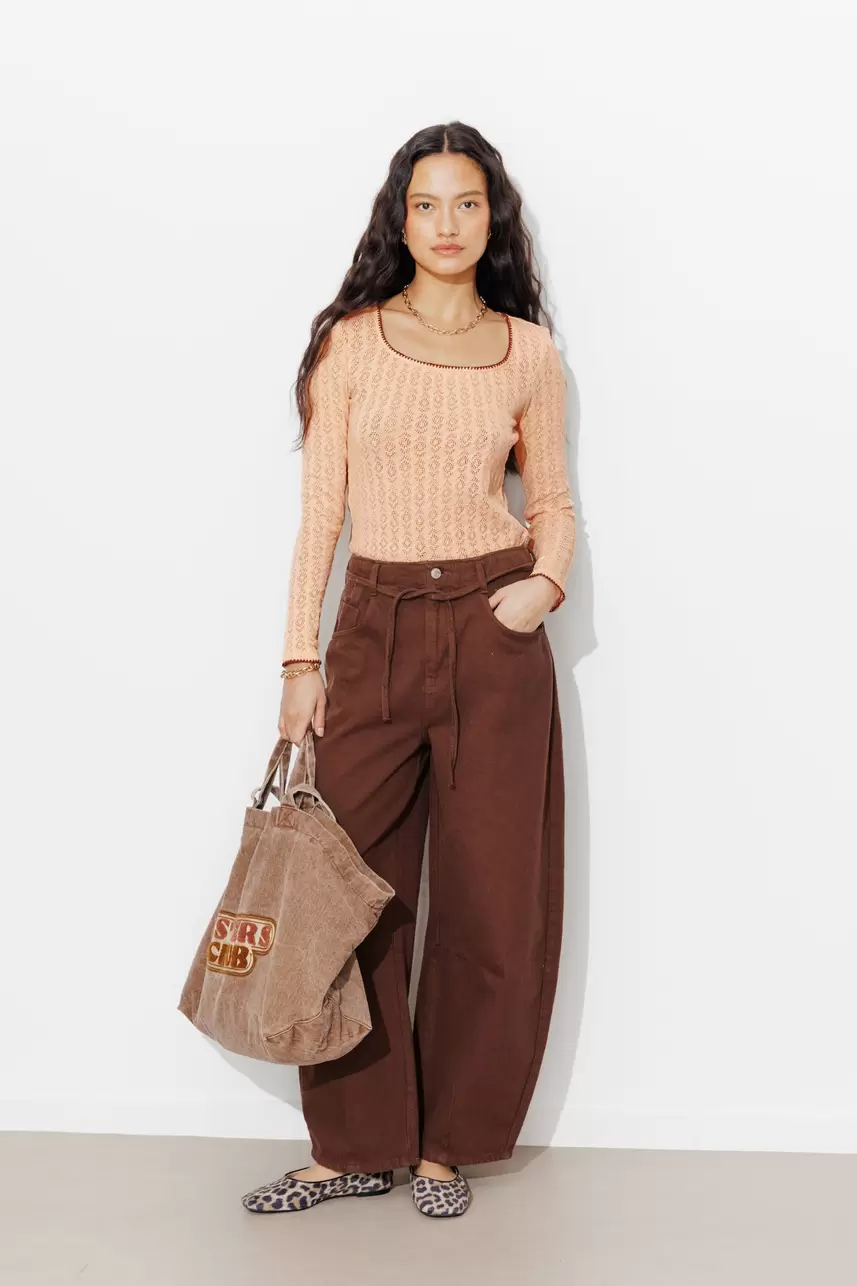 Plain pointelle t-shirt