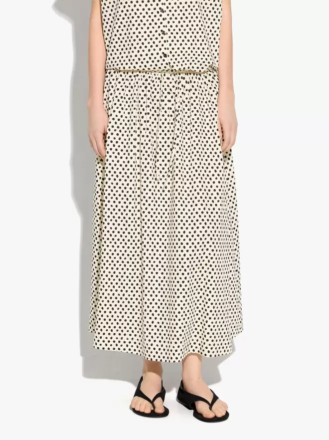 Skirt printed with polka dots 100% cotton